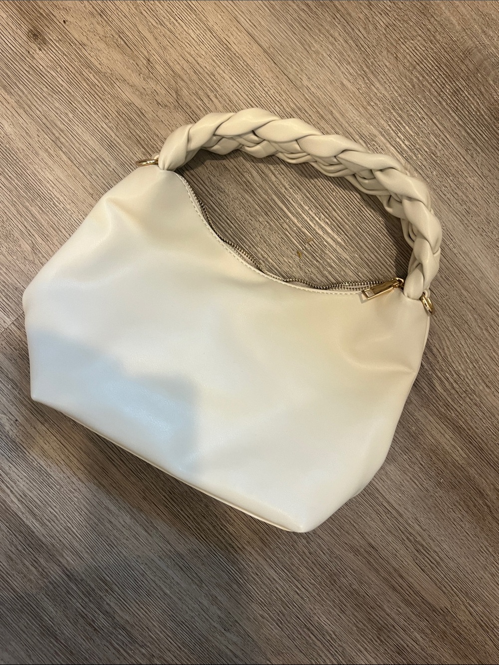 Urban Expressions Braided-Handle Shoulder Bag in Cream